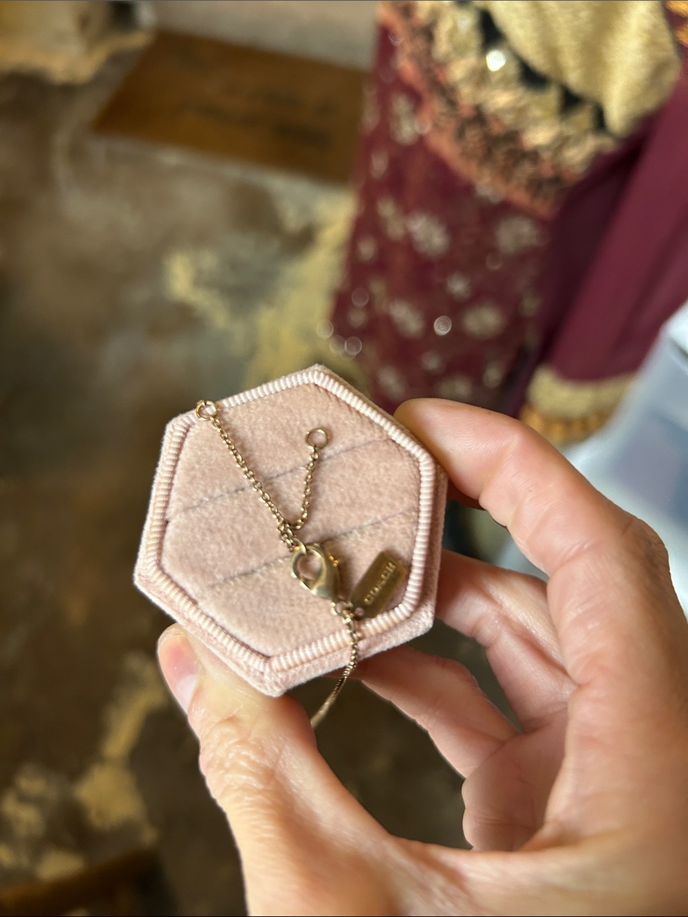 Coach Logo “C” Necklace in Rose Gold with Crystals—Flaw - Picture 11 of 15